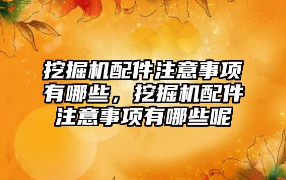 挖掘機配件注意事項有哪些，挖掘機配件注意事項有哪些呢