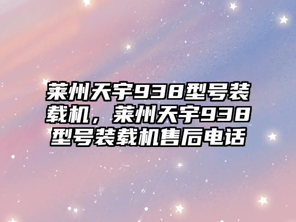 萊州天宇938型號(hào)裝載機(jī)，萊州天宇938型號(hào)裝載機(jī)售后電話