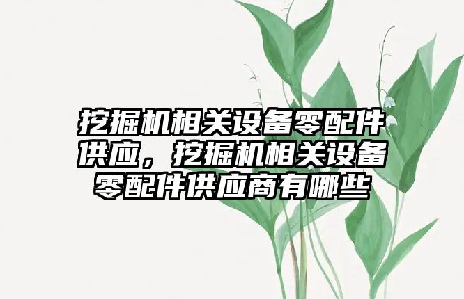 挖掘機相關設備零配件供應，挖掘機相關設備零配件供應商有哪些