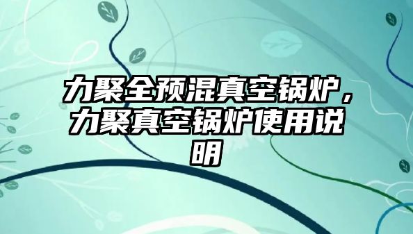 力聚全預混真空鍋爐，力聚真空鍋爐使用說明