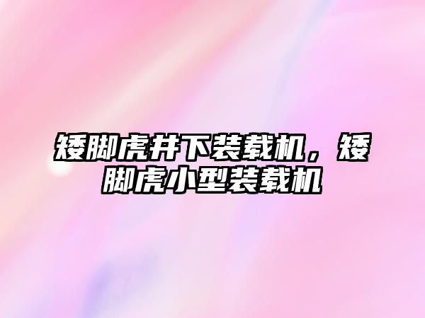 矮腳虎井下裝載機，矮腳虎小型裝載機