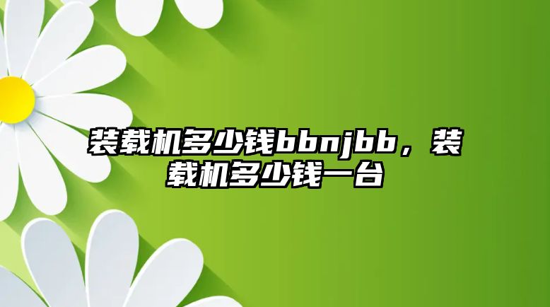 裝載機(jī)多少錢bbnjbb，裝載機(jī)多少錢一臺(tái)