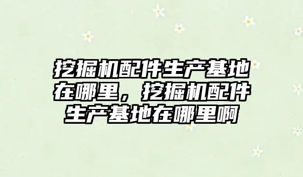 挖掘機配件生產基地在哪里，挖掘機配件生產基地在哪里啊