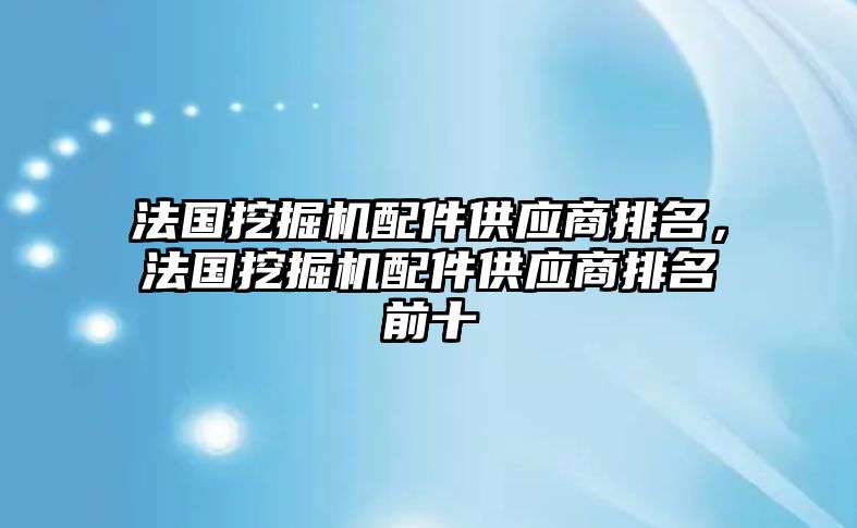 法國(guó)挖掘機(jī)配件供應(yīng)商排名，法國(guó)挖掘機(jī)配件供應(yīng)商排名前十