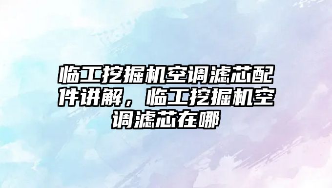 臨工挖掘機空調濾芯配件講解，臨工挖掘機空調濾芯在哪