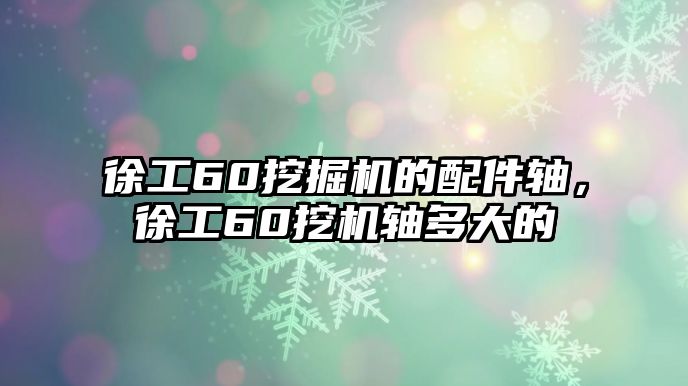 徐工60挖掘機的配件軸，徐工60挖機軸多大的