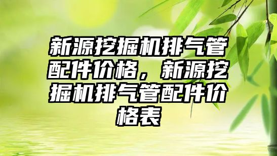 新源挖掘機排氣管配件價格，新源挖掘機排氣管配件價格表