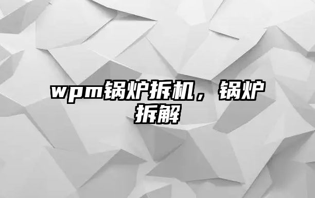 wpm鍋爐拆機，鍋爐拆解