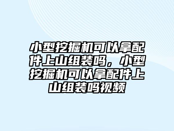 小型挖掘機可以拿配件上山組裝嗎，小型挖掘機可以拿配件上山組裝嗎視頻