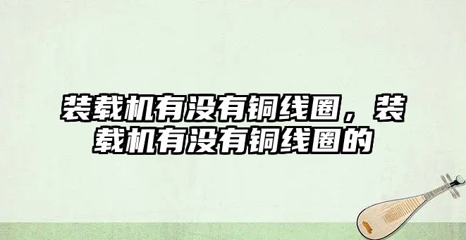 裝載機(jī)有沒(méi)有銅線圈，裝載機(jī)有沒(méi)有銅線圈的