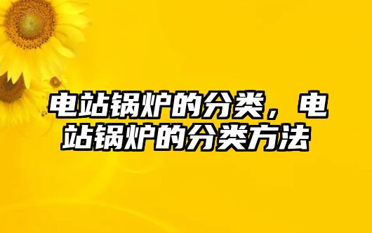 電站鍋爐的分類，電站鍋爐的分類方法