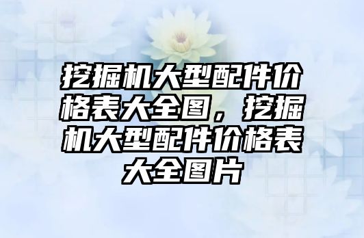 挖掘機大型配件價格表大全圖，挖掘機大型配件價格表大全圖片