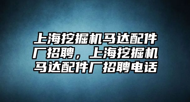 上海挖掘機(jī)馬達(dá)配件廠招聘，上海挖掘機(jī)馬達(dá)配件廠招聘電話