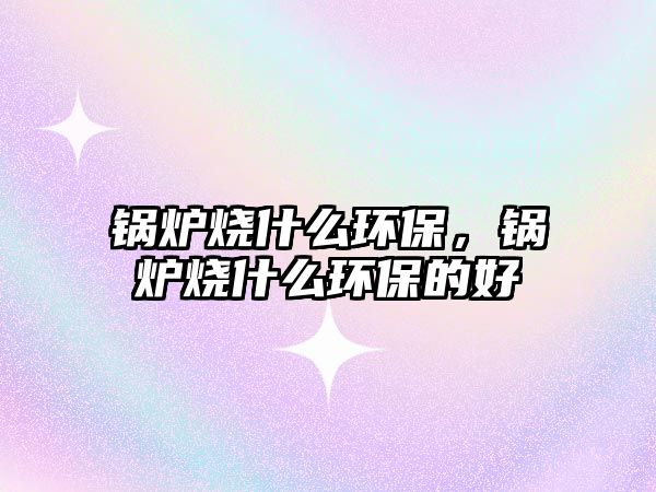 鍋爐燒什么環保，鍋爐燒什么環保的好