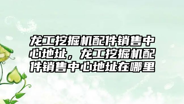 龍工挖掘機配件銷售中心地址，龍工挖掘機配件銷售中心地址在哪里