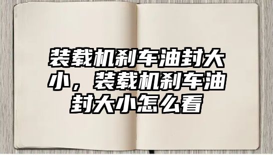 裝載機(jī)剎車(chē)油封大小，裝載機(jī)剎車(chē)油封大小怎么看