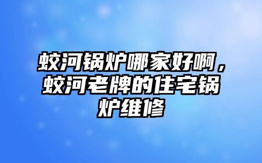 蛟河鍋爐哪家好啊，蛟河老牌的住宅鍋爐維修