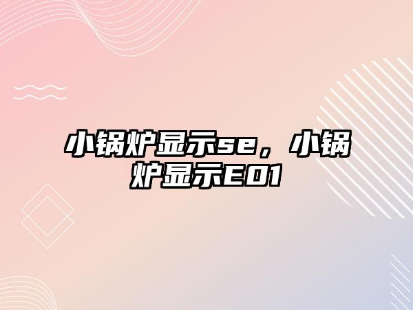 小鍋爐顯示se，小鍋爐顯示E01