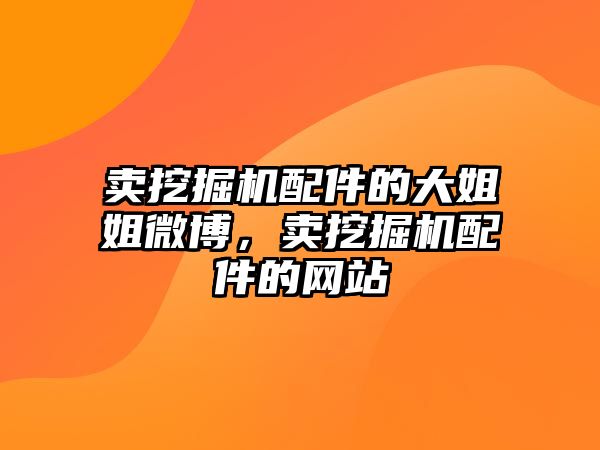 賣挖掘機配件的大姐姐微博，賣挖掘機配件的網(wǎng)站