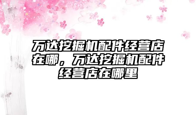 萬達(dá)挖掘機配件經(jīng)營店在哪，萬達(dá)挖掘機配件經(jīng)營店在哪里