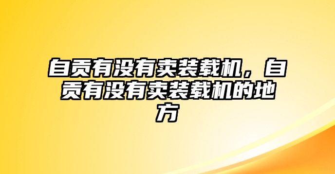 自貢有沒有賣裝載機，自貢有沒有賣裝載機的地方