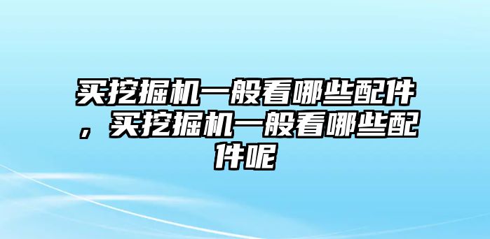 買挖掘機一般看哪些配件，買挖掘機一般看哪些配件呢