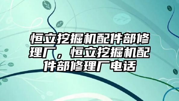 恒立挖掘機配件部修理廠，恒立挖掘機配件部修理廠電話