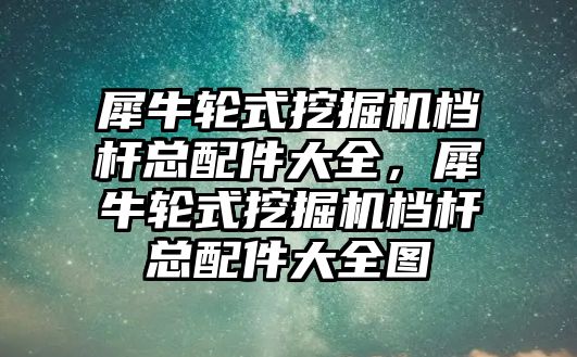 犀牛輪式挖掘機檔桿總配件大全，犀牛輪式挖掘機檔桿總配件大全圖