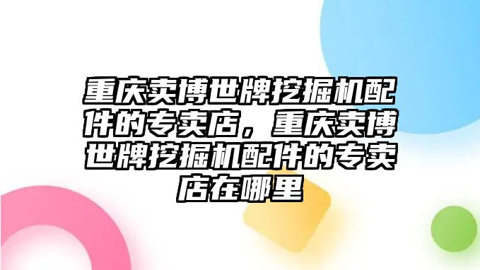 重慶賣博世牌挖掘機配件的專賣店，重慶賣博世牌挖掘機配件的專賣店在哪里