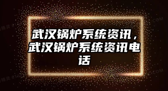 武漢鍋爐系統資訊，武漢鍋爐系統資訊電話