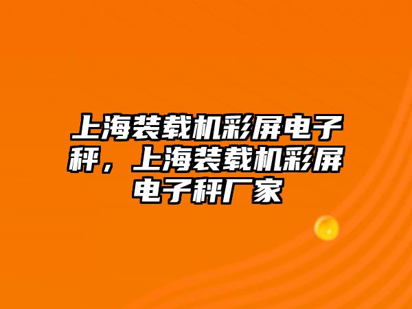 上海裝載機彩屏電子秤，上海裝載機彩屏電子秤廠家