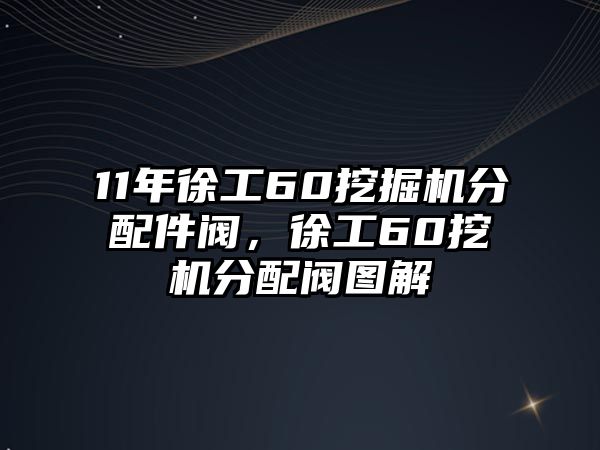 11年徐工60挖掘機分配件閥，徐工60挖機分配閥圖解