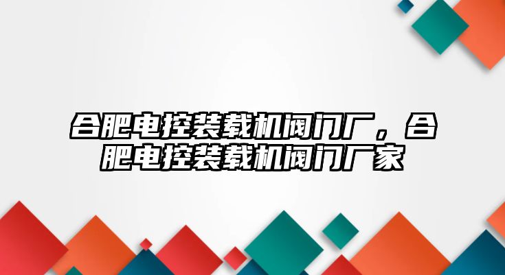 合肥電控裝載機閥門廠，合肥電控裝載機閥門廠家