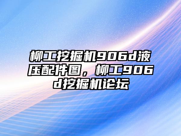 柳工挖掘機906d液壓配件圖，柳工906d挖掘機論壇