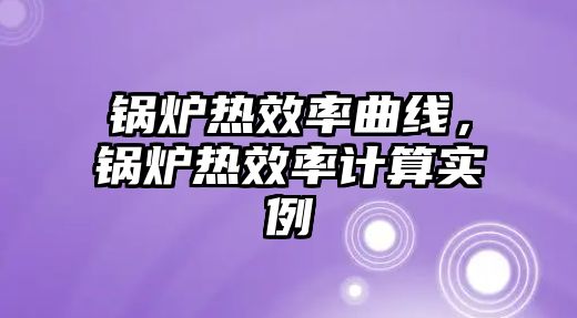 鍋爐熱效率曲線，鍋爐熱效率計算實例