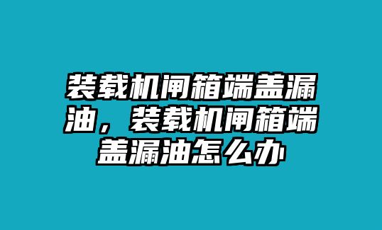 裝載機閘箱端蓋漏油，裝載機閘箱端蓋漏油怎么辦