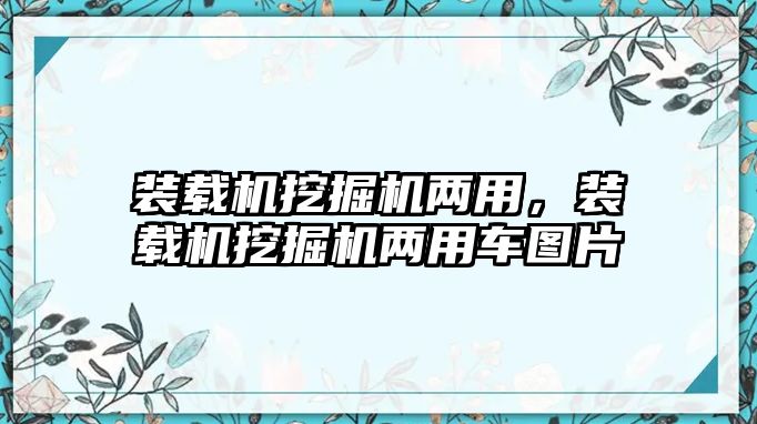 裝載機挖掘機兩用，裝載機挖掘機兩用車圖片