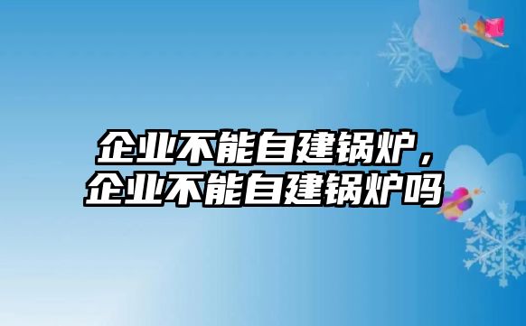 企業(yè)不能自建鍋爐，企業(yè)不能自建鍋爐嗎